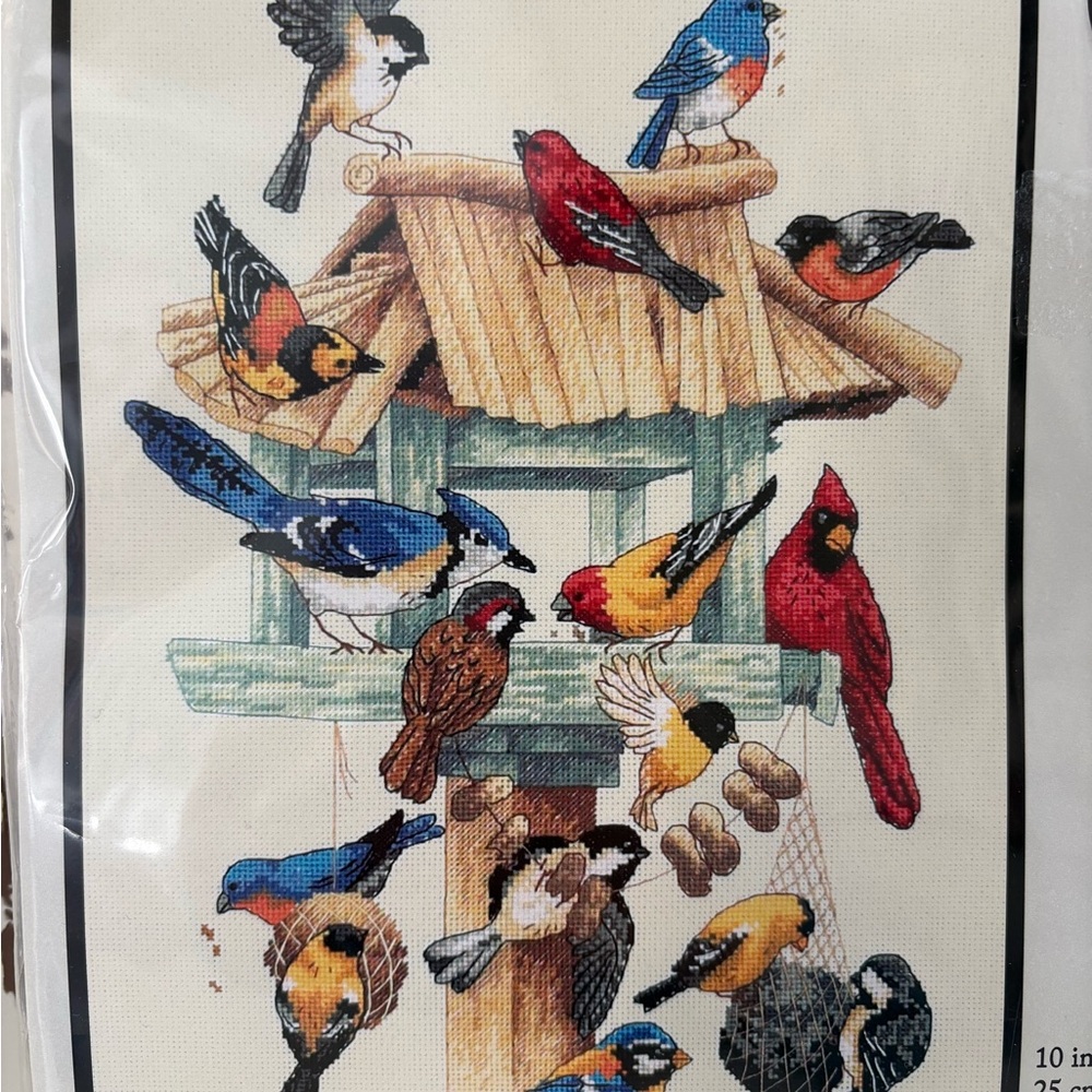 DIMENSIONS-FEASTING FRENZY-BIRDS-COUNTED CROSS STITCH KIT-10X14-NEW